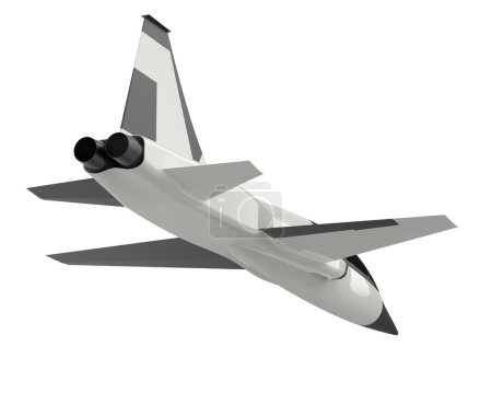 Téléchargez les photos : Jet de chasse isolé sur fond blanc. rendu 3d - illustration - en image libre de droit