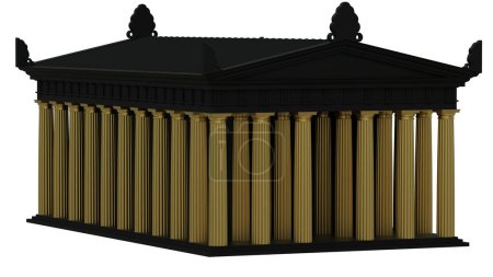 Photo for Greek temple isolated on background with mask. 3d rendering - illustration - Royalty Free Image