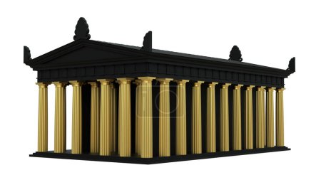 Foto de Templo griego aislado en el fondo con máscara. representación 3d - ilustración - Imagen libre de derechos