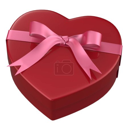 Foto de Caja del corazón con cinta aislada sobre fondo. 3D rendering- ilustración - Imagen libre de derechos