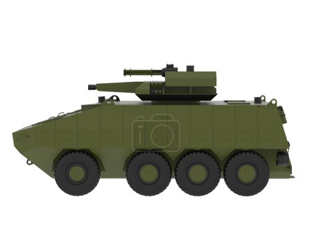 Photo for Military armored vehicle isolated on white background - Royalty Free Image