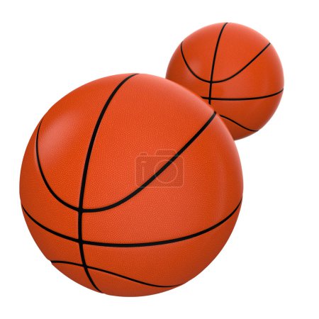 Foto de Balón de baloncesto aislado en el fondo. 3D rendering- ilustración - Imagen libre de derechos