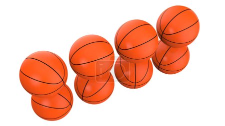 Foto de Balones de baloncesto aislados en el fondo. 3D rendering- ilustración - Imagen libre de derechos