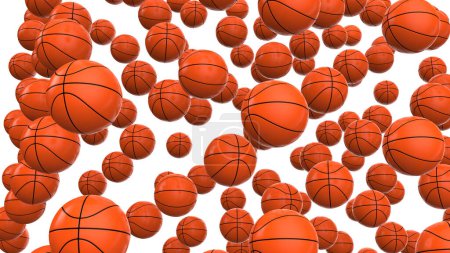 Photo for Basketball balls isolated on background. 3d rendering- illustration - Royalty Free Image