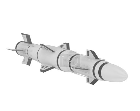 Photo for 3 d render of a Missile on a white background - Royalty Free Image