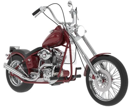 3D-Darstellung von Motorrädern isoliert auf weißem Hintergrund