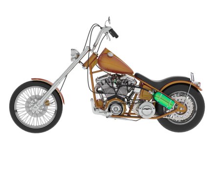 Foto de 3d representación de la motocicleta aislada sobre un fondo blanco - Imagen libre de derechos