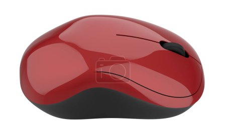Photo for Red computer mouse on white - Royalty Free Image