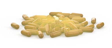 Téléchargez les photos : Pilules isolées sur fond blanc. rendu 3d - illustration - en image libre de droit