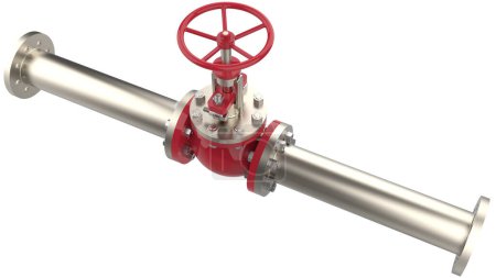 Téléchargez les photos : 3 d rendu d'un pipeline rouge isolé en fond blanc - en image libre de droit