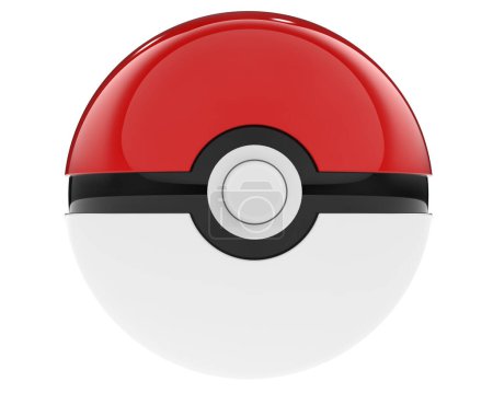 Photo for The pokemon ball isolated on white background. 3d rendering - illustration - Royalty Free Image