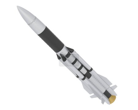 Téléchargez les photos : Fusée militaire isolée sur blanc - en image libre de droit