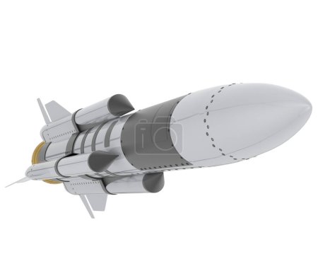 Téléchargez les photos : Fusée militaire isolée sur blanc - en image libre de droit