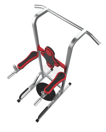 Photo for Gym equipment scene isolated on grey background. 3d rendering - illustration - Royalty Free Image