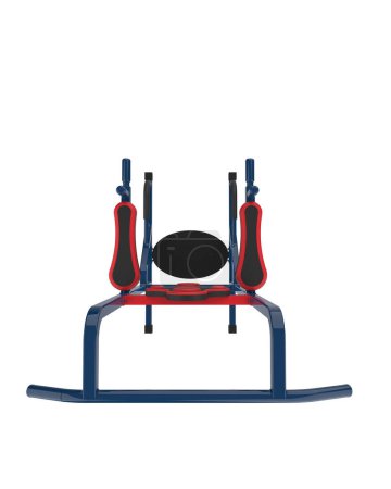 Téléchargez les photos : Scène d'équipement de gymnastique isolé sur fond gris. rendu 3d - illustration - en image libre de droit
