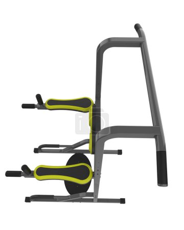 Photo for Gym equipment scene isolated on grey background. 3d rendering - illustration - Royalty Free Image