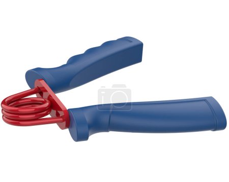 Photo for Hand grip gym equipment with back three quarter view, isolated on grey background. 3d rendering - illustration - Royalty Free Image