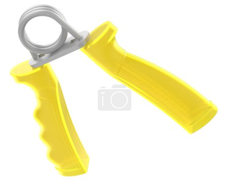 Photo for Hand grip gym equipment with back three quarter view, isolated on grey background. 3d rendering - illustration - Royalty Free Image