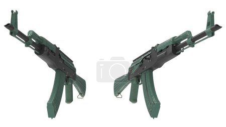 Photo for Machine guns isolated on white background. 3d rendering - illustration - Royalty Free Image