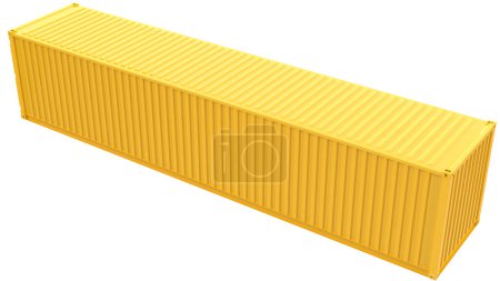 Photo for Shipping container isolated on white background. 3d rendering - illustration - Royalty Free Image