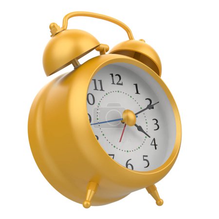 Foto de Relojes de alarma aislados sobre fondo blanco. representación 3d - ilustración - Imagen libre de derechos