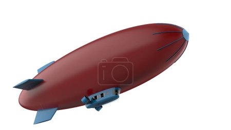 Photo for Airship isolated on background with mask. 3d rendering - illustration - Royalty Free Image