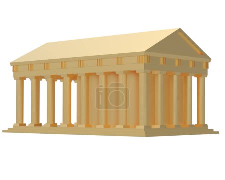 Photo for Greek temple isolated on background with mask. 3d rendering - illustration - Royalty Free Image