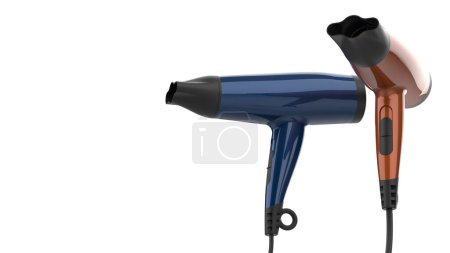 Photo for Hair dryers isolated on background with mask. 3d rendering - illustration - Royalty Free Image