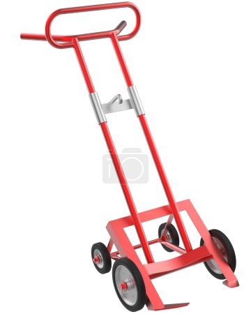 Photo for Hand truck isolated on background with mask. 3d rendering - illustration - Royalty Free Image