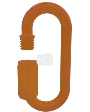 Photo for Snap hook on white background. 3d rendering - illustration - Royalty Free Image