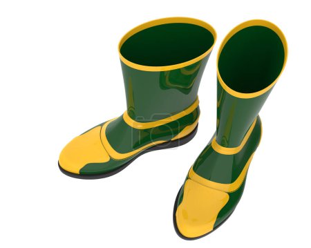 Photo for Gumboots isolated on white background with mask. 3d rendering - illustration - Royalty Free Image