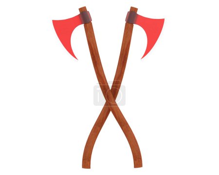 Photo for Medieval axes isolated on white background. 3d rendering - illustration - Royalty Free Image