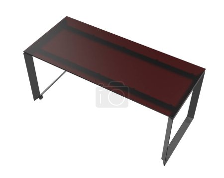 Photo for Modern desk table isolated on background with mask. 3d rendering - illustration - Royalty Free Image