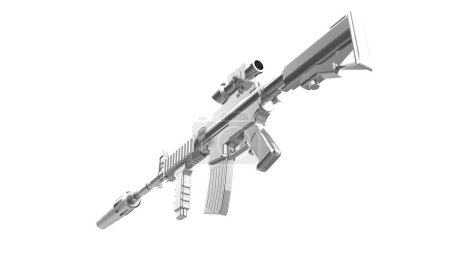 Foto de Pistola aislada sobre fondo blanco. representación 3d - ilustración - Imagen libre de derechos