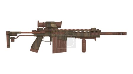 Photo for Machine gun isolated on  white background. 3d rendering - illustration - Royalty Free Image