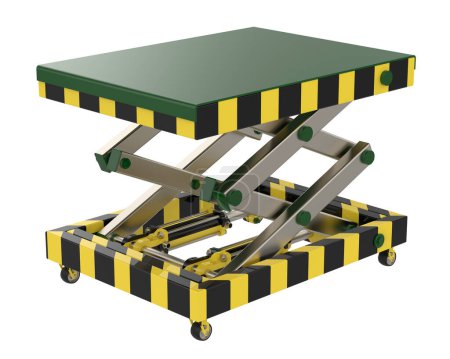 Photo for Scissor lift platform isolated on background with mask. 3d rendering - illustration - Royalty Free Image