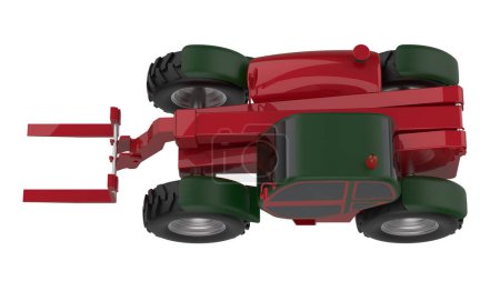 Photo for Small tractor isolated on background. 3d rendering - illustration - Royalty Free Image