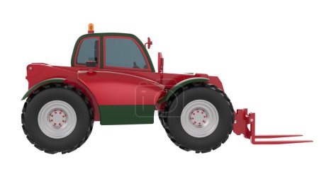 Téléchargez les photos : Petit tracteur isolé sur fond. rendu 3d - illustration - en image libre de droit