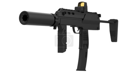 Photo for Machine guns isolated on  white background. 3d rendering - illustration - Royalty Free Image