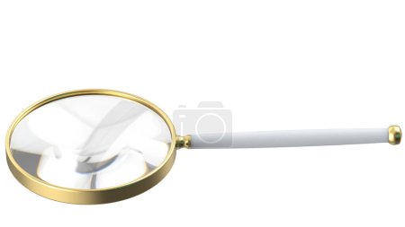 Foto de Lupa aislada sobre fondo blanco. representación 3d - ilustración - Imagen libre de derechos