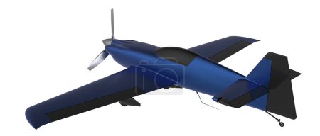 Téléchargez les photos : Illustration 3D de Xtreme Air Sbach 342 bleu isolé sur fond blanc. monoplan d'acrobatie et de tourisme à deux places - en image libre de droit