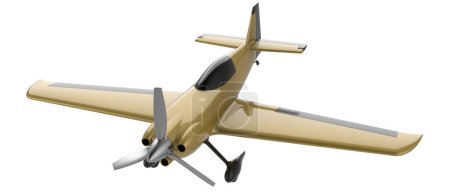 Foto de 3d ilustración de oro Xtreme Air Sbach 342 aislado sobre fondo blanco. monoplano acrobático y itinerante de dos asientos - Imagen libre de derechos