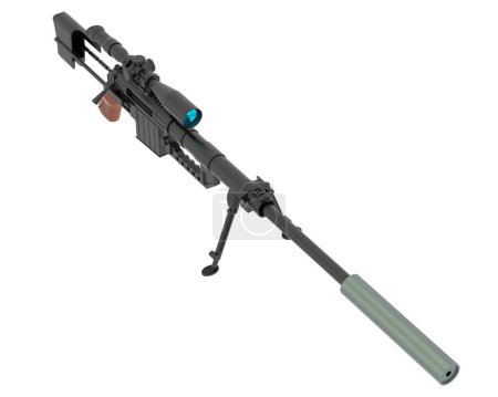 Foto de Rifle de francotirador con rifle aislado en blanco. - Imagen libre de derechos