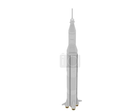 Téléchargez les photos : Illustration de fusée sur fond blanc - en image libre de droit