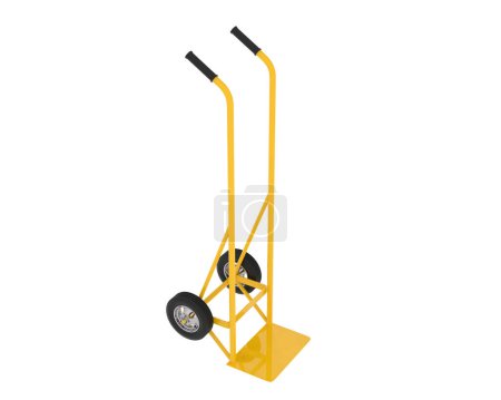 Photo for Sack truck isolated on grey background. 3d rendering - illustration - Royalty Free Image