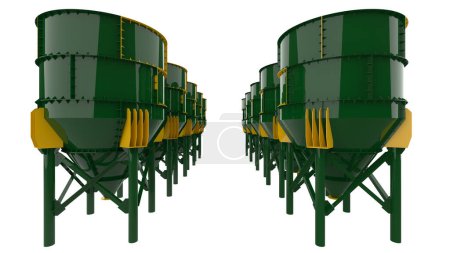 Téléchargez les photos : Silos, tours hautes ou fosses sur une ferme servant à stocker du grain, illustration - en image libre de droit