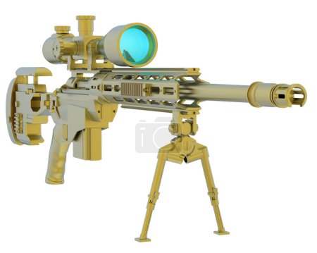 Téléchargez les photos : Fusil de sniper moderne sur fond blanc - en image libre de droit