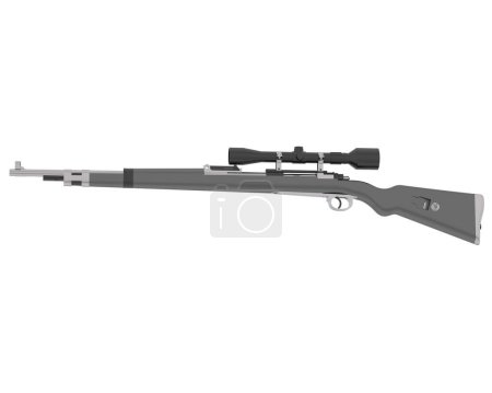 Téléchargez les photos : Fusil de sniper moderne sur fond blanc - en image libre de droit