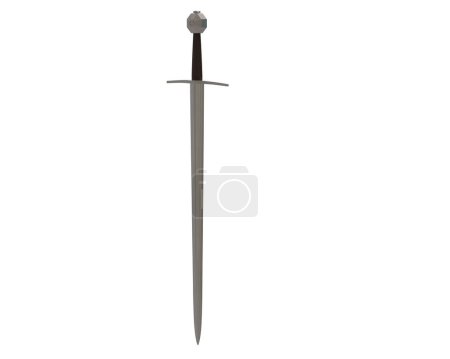 Photo for Sword isolated on white background. 3 d rendering - Royalty Free Image