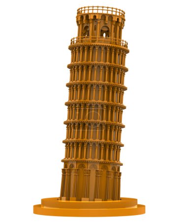 Foto de Torre inclinada de Pisa escena de primer plano aislado en el fondo. Ideal para grandes publicaciones o impresión. representación 3d - ilustración - Imagen libre de derechos